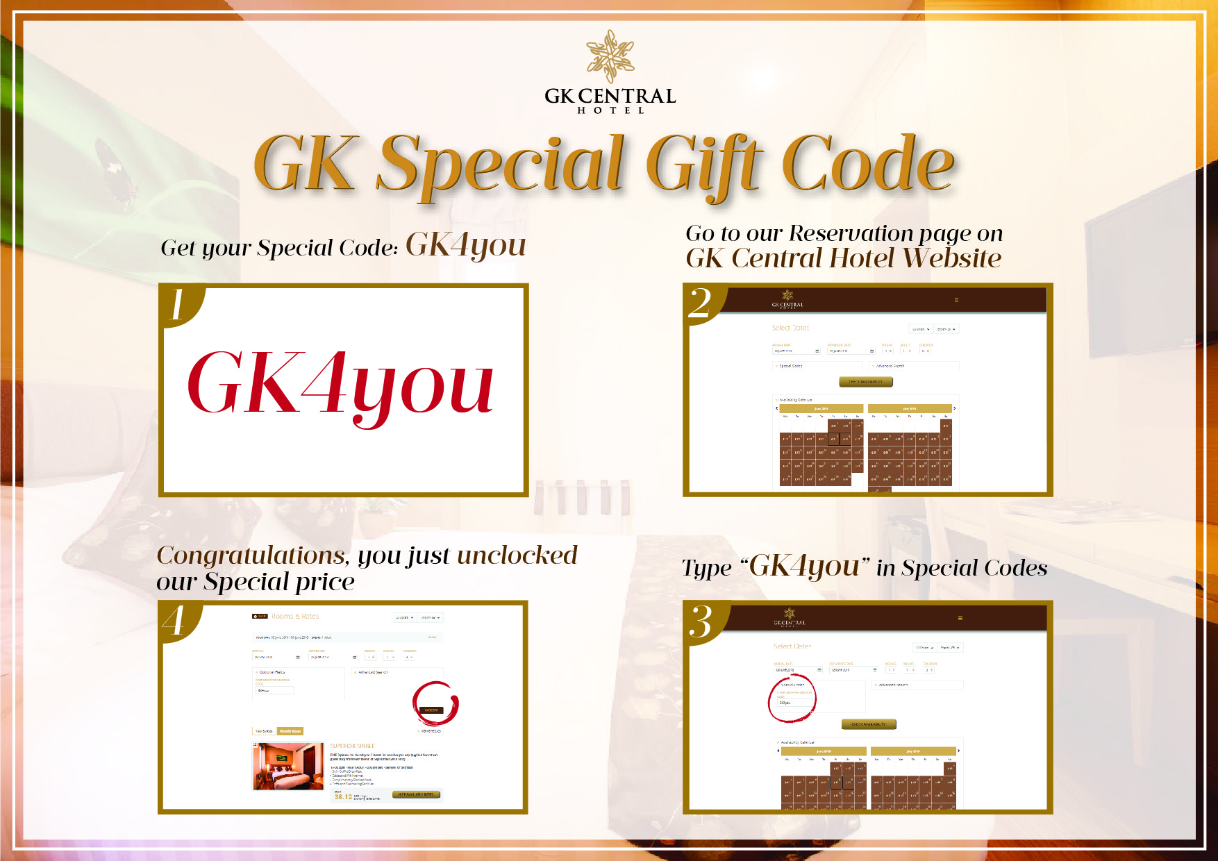 GK SPECIAL GIFT CODE GK CENTRAL HOTEL